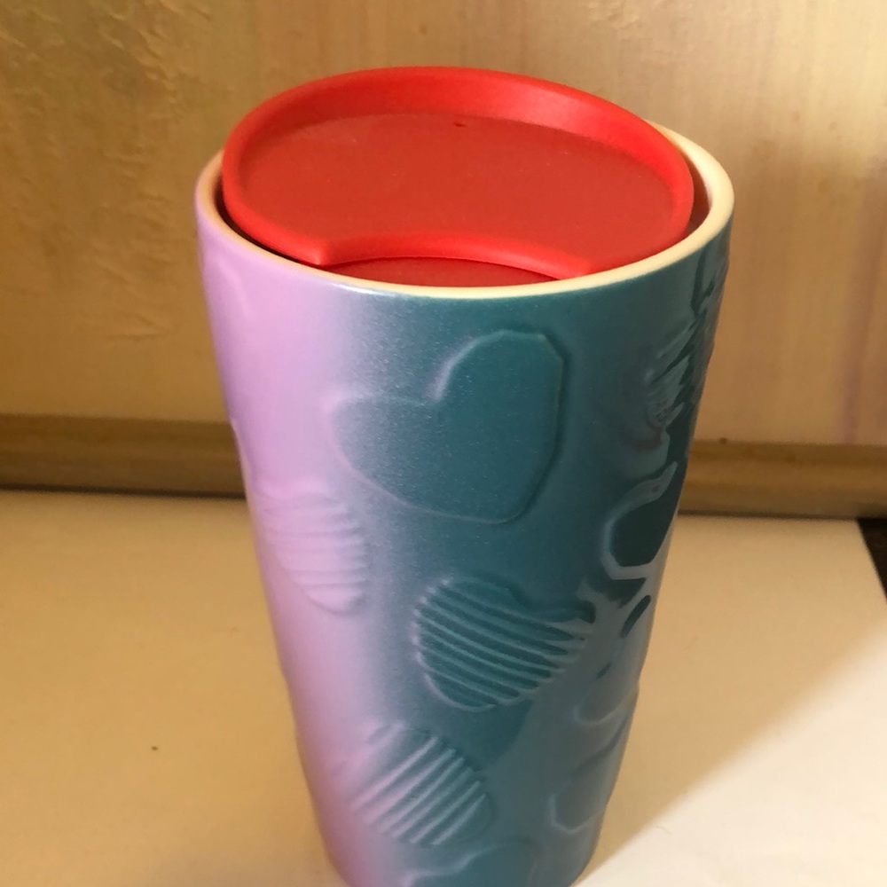 Starbucks Ceramic Valentines 2023 Blue Pink Ombre Tumbler - Picture 3 of 6